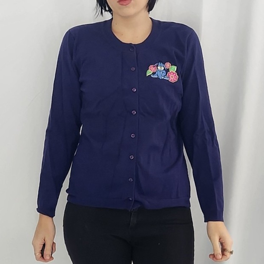 Y2K Navy Blue Disney Eyeore‎ Cardigan